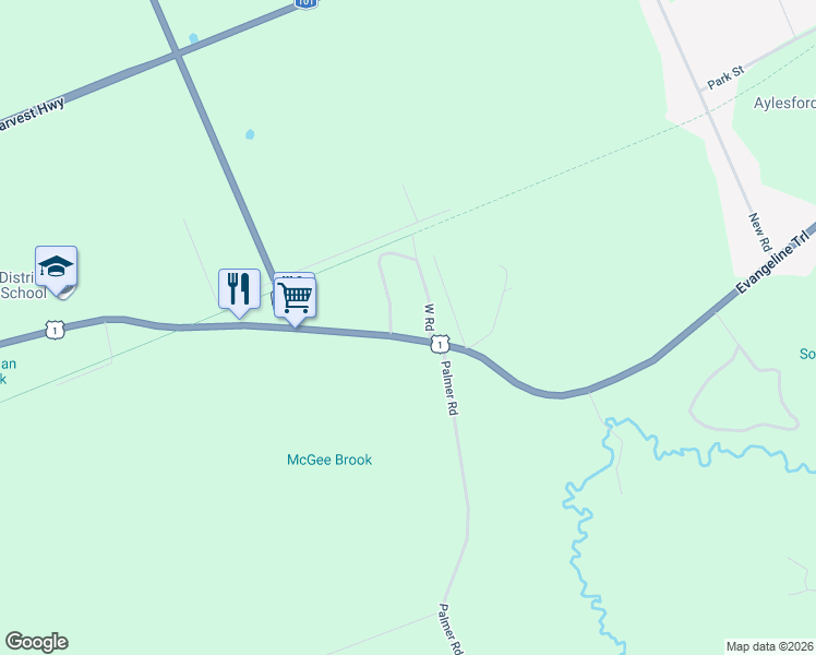 map of restaurants, bars, coffee shops, grocery stores, and more near 2151 Nova Scotia Trunk 1 in Auburn