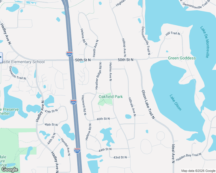 map of restaurants, bars, coffee shops, grocery stores, and more near 4788 Helmo Avenue North in Oakdale