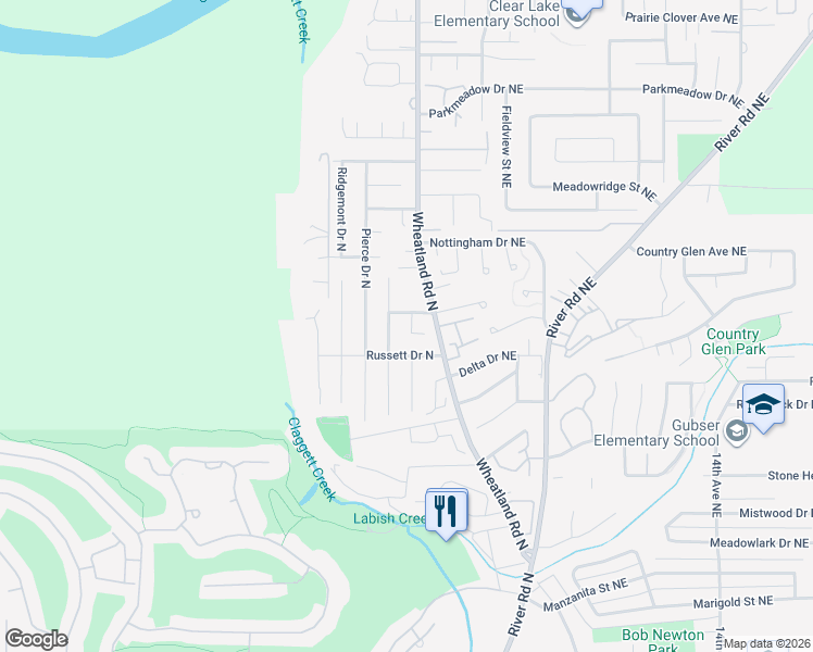 map of restaurants, bars, coffee shops, grocery stores, and more near 6863 Jerdon Court North in Keizer