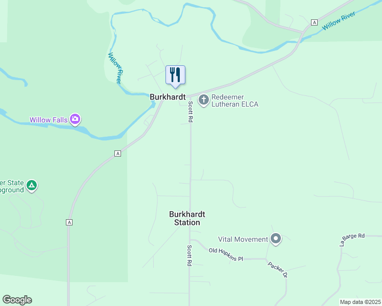map of restaurants, bars, coffee shops, grocery stores, and more near 1075 Scott Road in Hudson