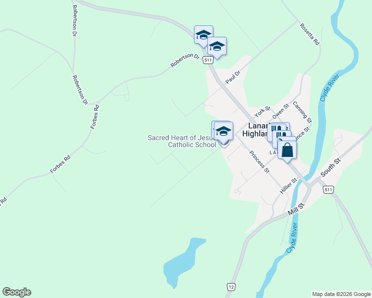map of restaurants, bars, coffee shops, grocery stores, and more near 146 Affleck Crescent in Lanark Highlands