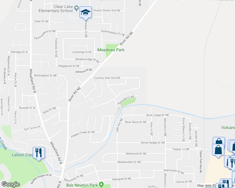 map of restaurants, bars, coffee shops, grocery stores, and more near 1388 Northern Heights Loop Northeast in Keizer