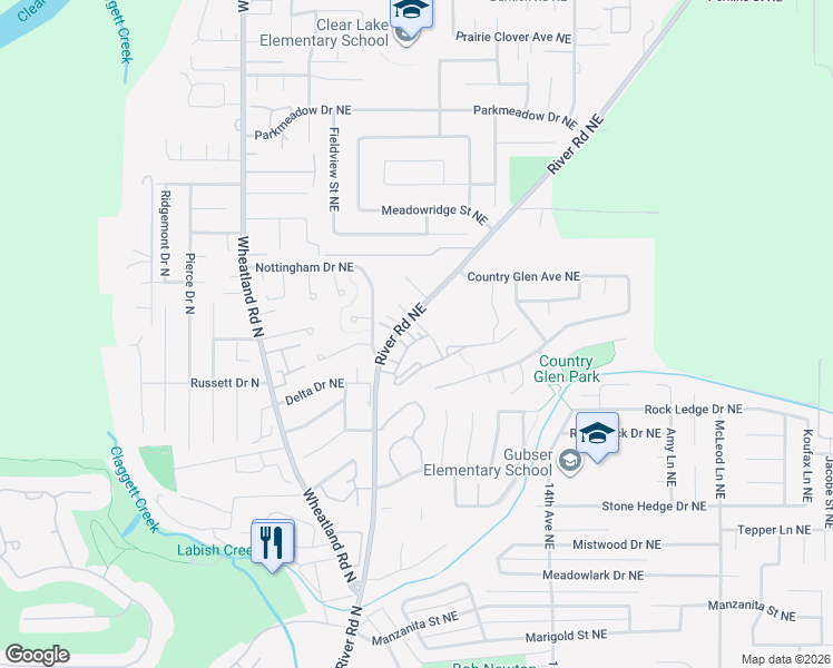map of restaurants, bars, coffee shops, grocery stores, and more near 1124 Mcgee Court Northeast in Keizer