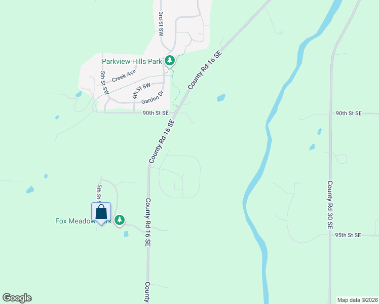 map of restaurants, bars, coffee shops, grocery stores, and more near 9133 County Road 16 Southeast in Delano