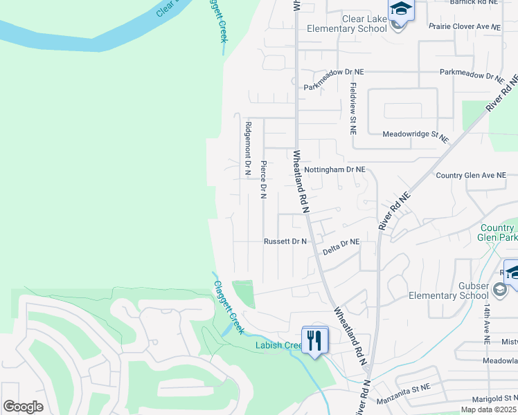 map of restaurants, bars, coffee shops, grocery stores, and more near 6984 Pierce Drive North in Keizer
