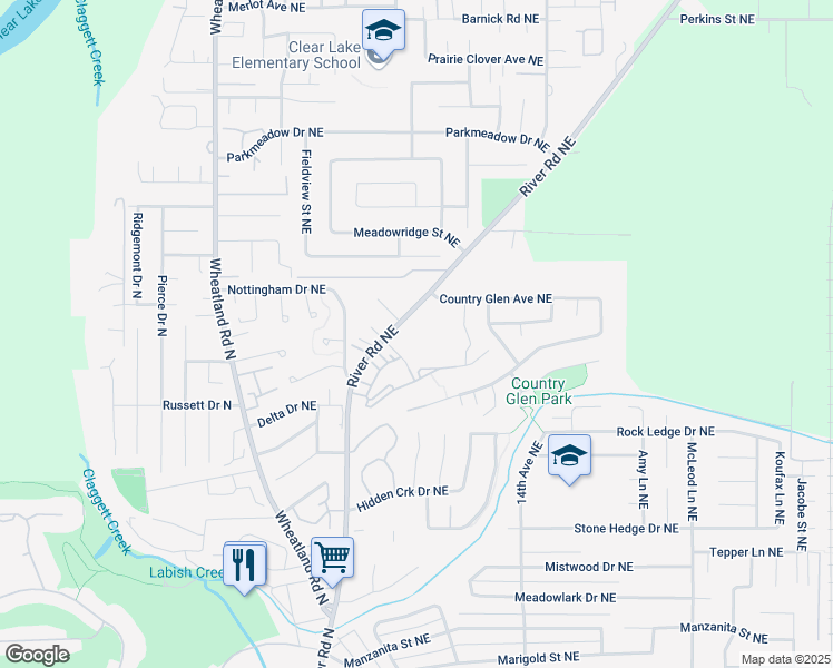 map of restaurants, bars, coffee shops, grocery stores, and more near in Keizer