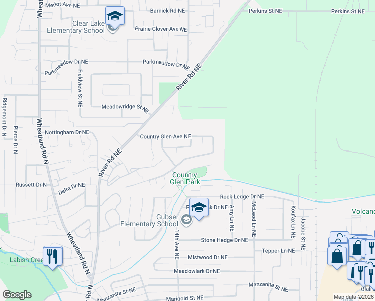 map of restaurants, bars, coffee shops, grocery stores, and more near 1557 Horizon Ridge Drive Northeast in Keizer