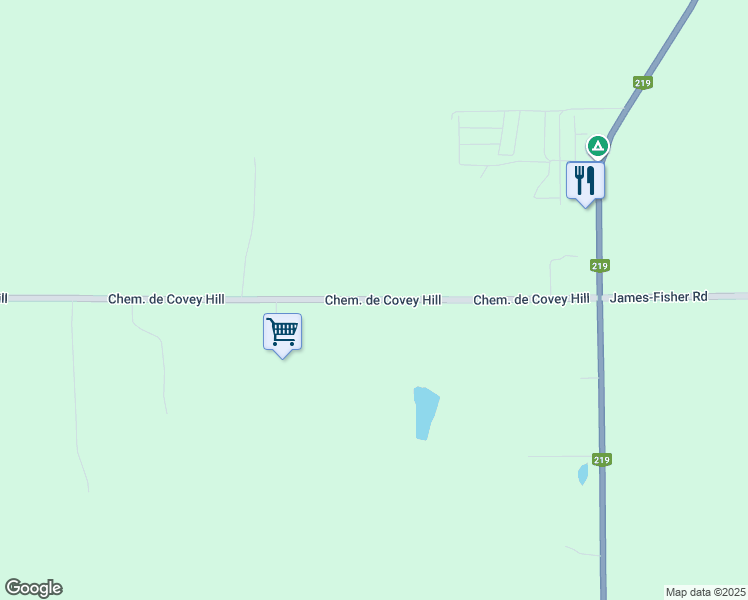 map of restaurants, bars, coffee shops, grocery stores, and more near 394 Chemin de Covey Hill in Hemmingford