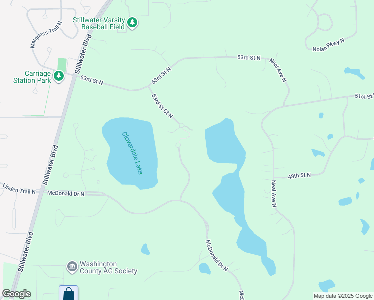 map of restaurants, bars, coffee shops, grocery stores, and more near 4581 McDonald Drive Overlook North in Stillwater