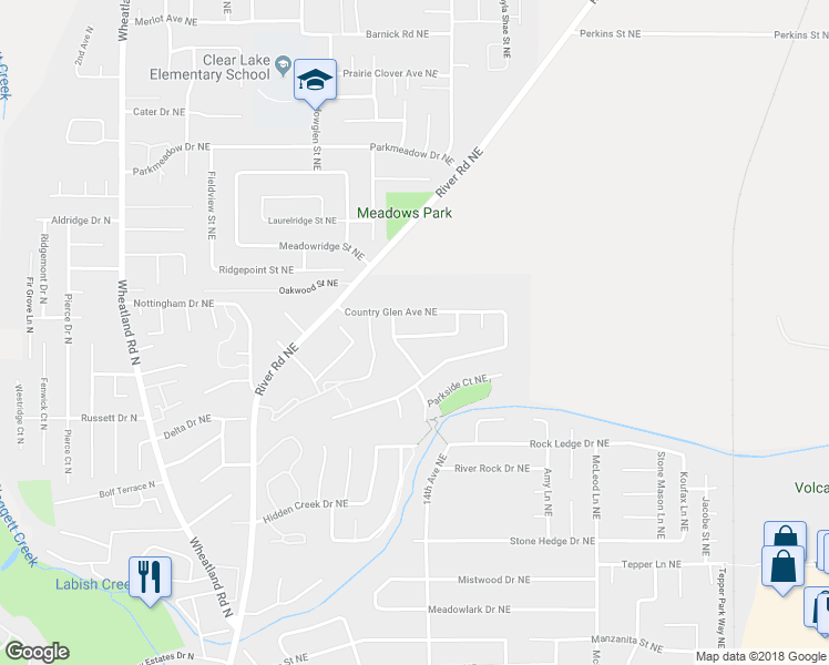 map of restaurants, bars, coffee shops, grocery stores, and more near 1379 Northern Heights Loop Northeast in Keizer