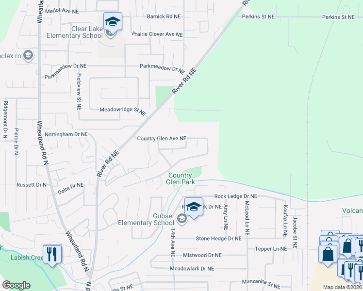 map of restaurants, bars, coffee shops, grocery stores, and more near 1557 Horizon Ridge Drive Northeast in Keizer