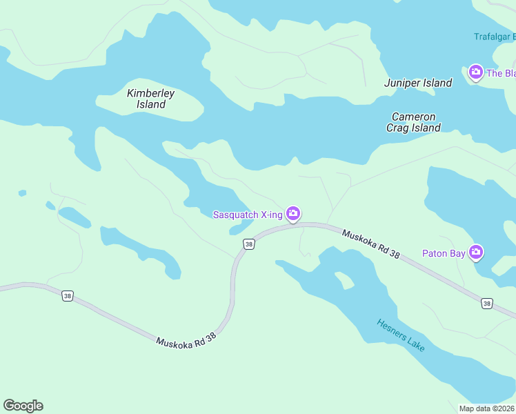 map of restaurants, bars, coffee shops, grocery stores, and more near 1023 Strachan Point Road in Muskoka Lakes