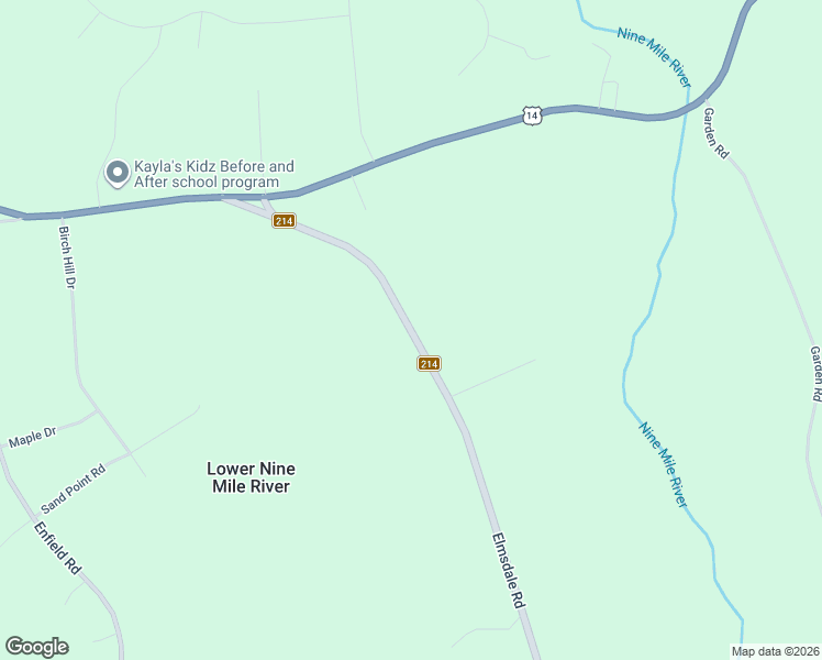 map of restaurants, bars, coffee shops, grocery stores, and more near Highway 214 in East Hants