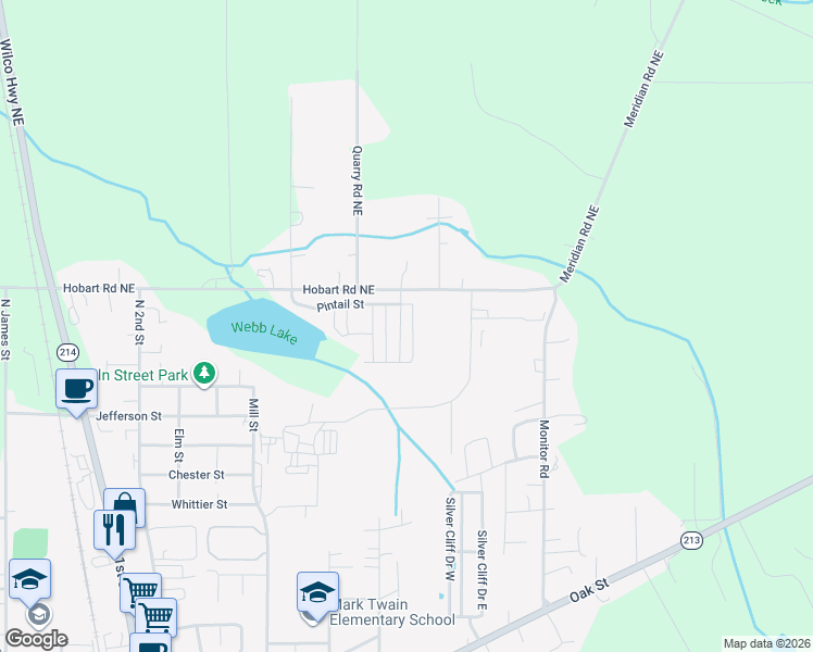 map of restaurants, bars, coffee shops, grocery stores, and more near 1705 Webb Lake Drive in Silverton