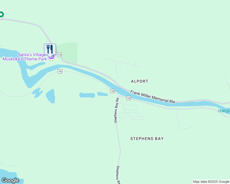 map of restaurants, bars, coffee shops, grocery stores, and more near Beaumont Drive in Bracebridge