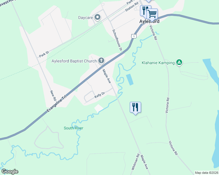 map of restaurants, bars, coffee shops, grocery stores, and more near 1109 Maple Avenue in Aylesford