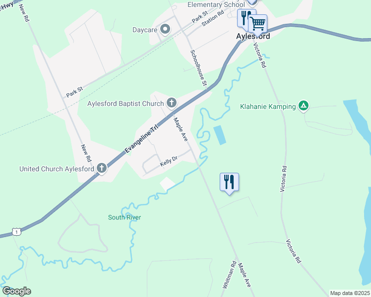 map of restaurants, bars, coffee shops, grocery stores, and more near 1109 Maple Avenue in Aylesford