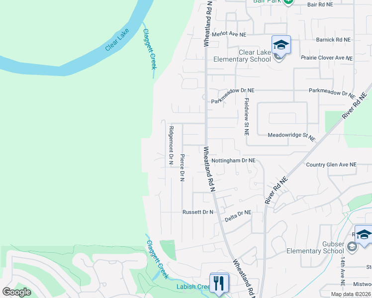 map of restaurants, bars, coffee shops, grocery stores, and more near 283 Jaspen Court North in Keizer