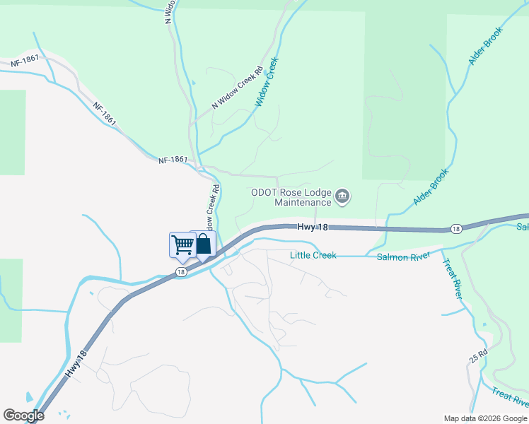map of restaurants, bars, coffee shops, grocery stores, and more near 6495 Oregon 18 in Otis