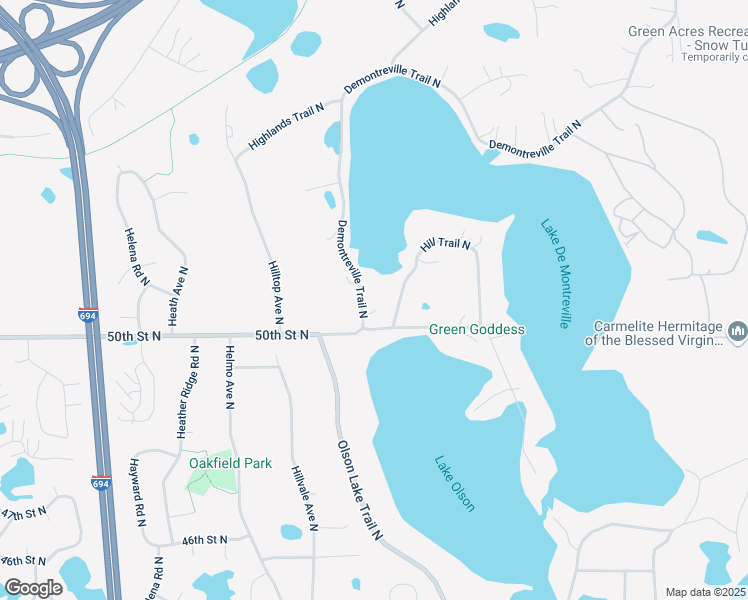 map of restaurants, bars, coffee shops, grocery stores, and more near 7817 Demontreville Trail North in Lake Elmo