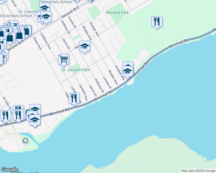 map of restaurants, bars, coffee shops, grocery stores, and more near 3 Leonia Street in Cornwall