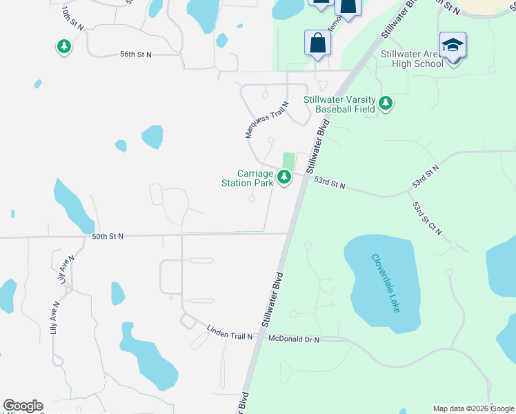 map of restaurants, bars, coffee shops, grocery stores, and more near 5068 Marquess Trail Court North in Lake Elmo