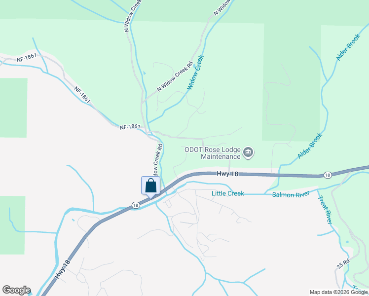 map of restaurants, bars, coffee shops, grocery stores, and more near 6495 Oregon 18 in Otis