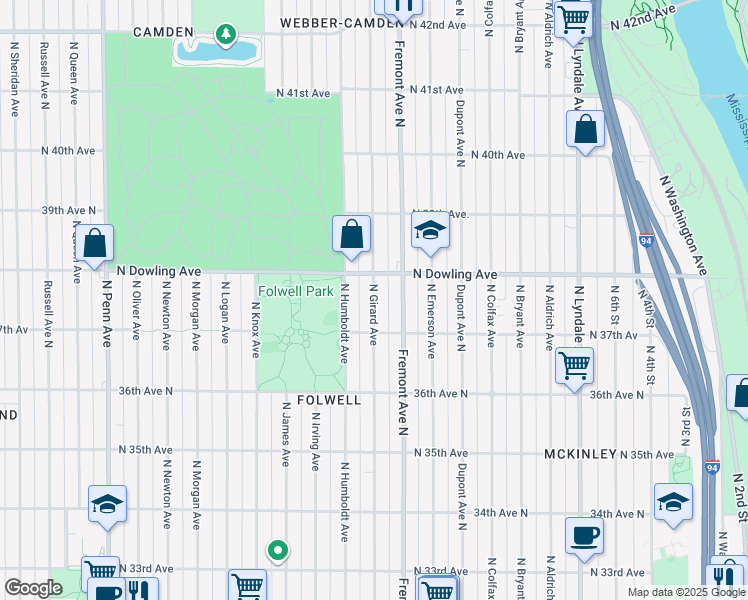 map of restaurants, bars, coffee shops, grocery stores, and more near 3707 North Girard Avenue in Minneapolis