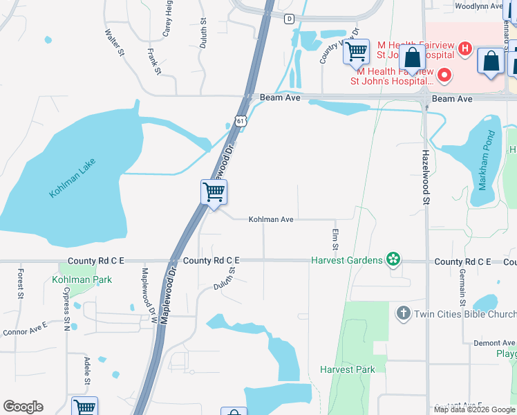 map of restaurants, bars, coffee shops, grocery stores, and more near 1284 Kohlman Avenue in Saint Paul