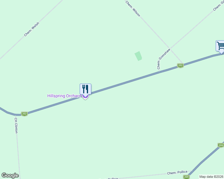 map of restaurants, bars, coffee shops, grocery stores, and more near 1080 Québec 202 in Hinchinbrooke