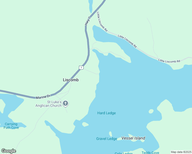 map of restaurants, bars, coffee shops, grocery stores, and more near 42 Liscomb Wharf Road in Liscomb