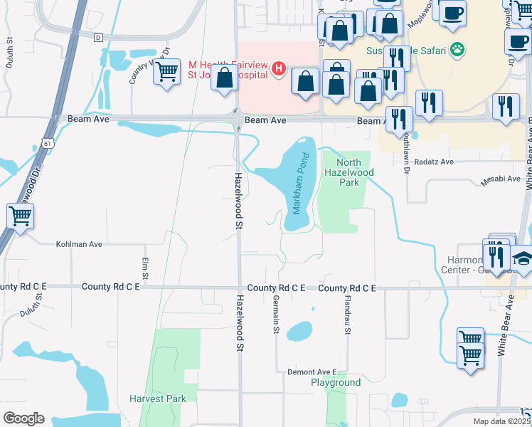 map of restaurants, bars, coffee shops, grocery stores, and more near 2690 Hazelwood Street in Saint Paul