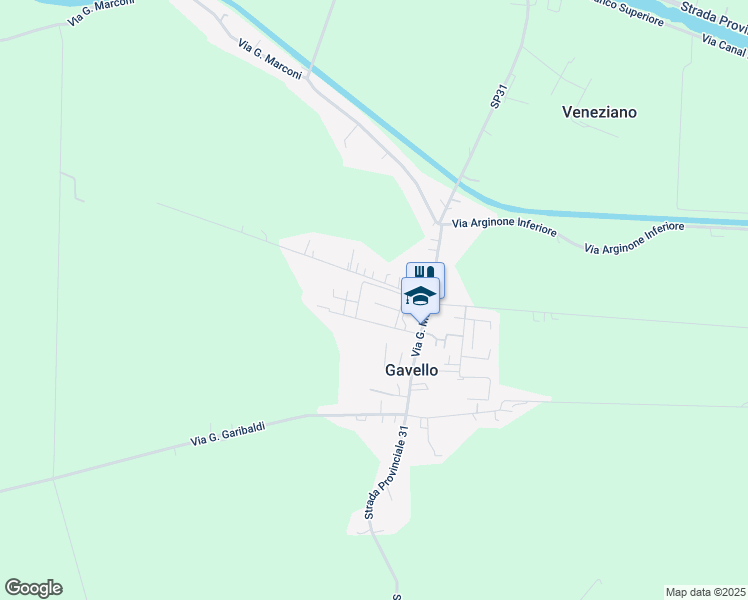 map of restaurants, bars, coffee shops, grocery stores, and more near 23 c Via A. Gramsci in Gavello