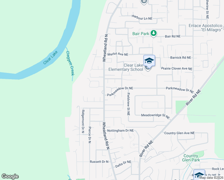 map of restaurants, bars, coffee shops, grocery stores, and more near 626 Parkmeadow Loop Northeast in Keizer