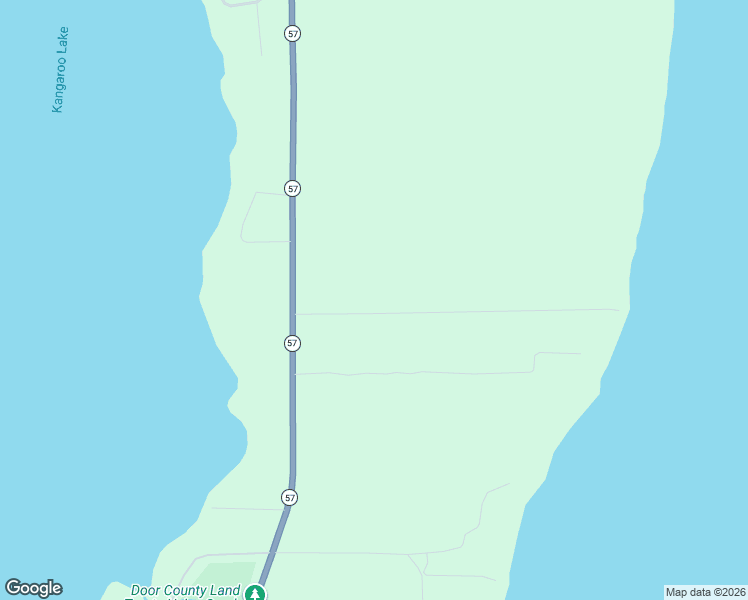 map of restaurants, bars, coffee shops, grocery stores, and more near 2624 Woerfels Wood Road in Baileys Harbor