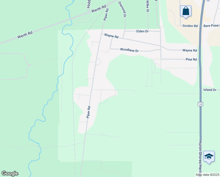 map of restaurants, bars, coffee shops, grocery stores, and more near 1393-1599 Jesse Road in Alpena