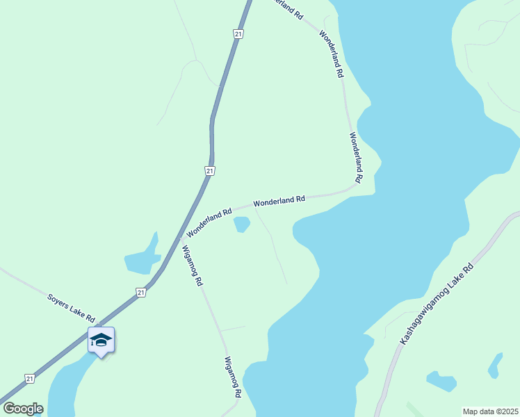 map of restaurants, bars, coffee shops, grocery stores, and more near Wonderland Road in Haliburton County