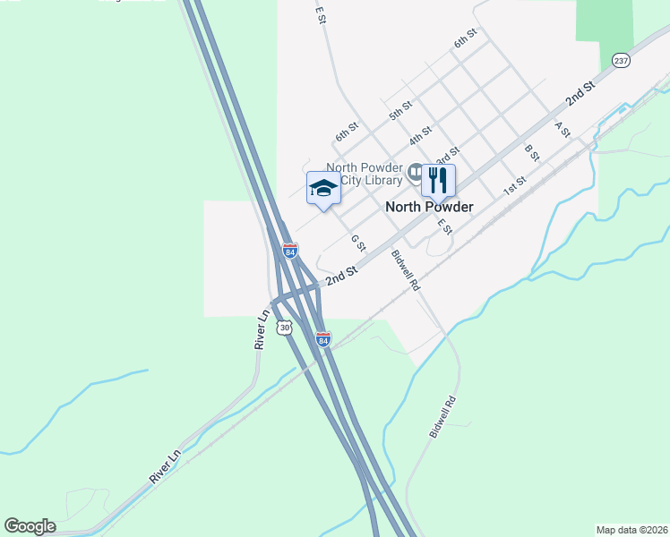 map of restaurants, bars, coffee shops, grocery stores, and more near 935 3rd Street in North Powder