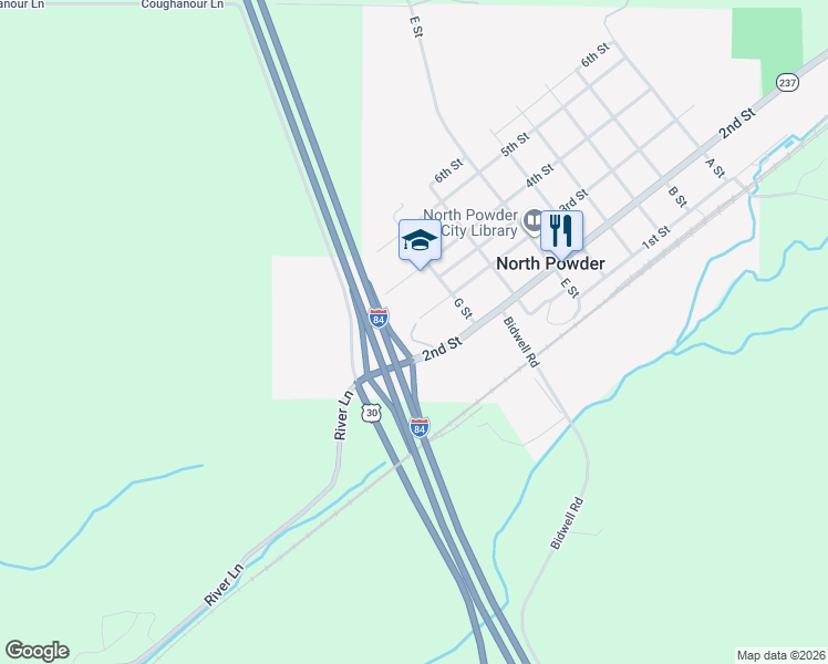 map of restaurants, bars, coffee shops, grocery stores, and more near 995 3rd St in North Powder