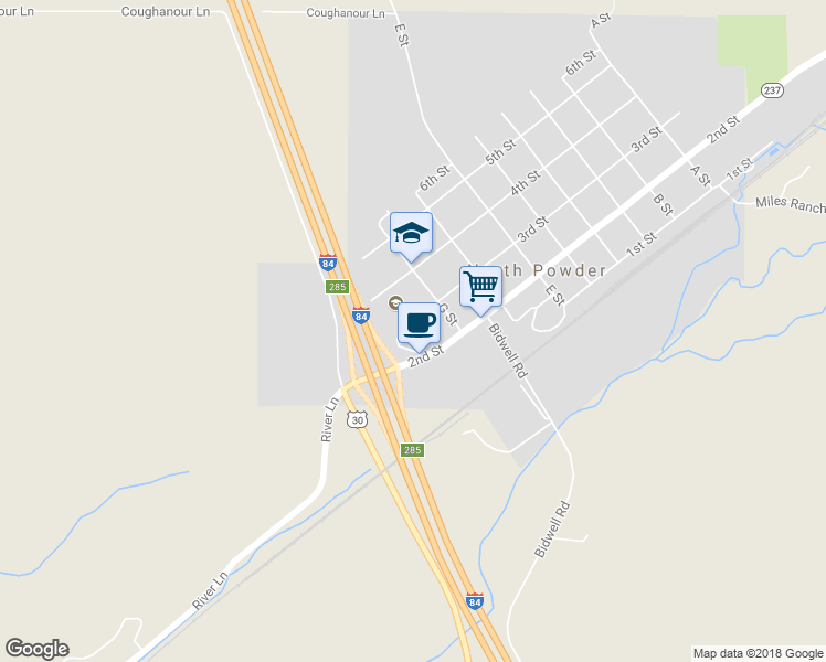 map of restaurants, bars, coffee shops, grocery stores, and more near 965 3rd Street in North Powder