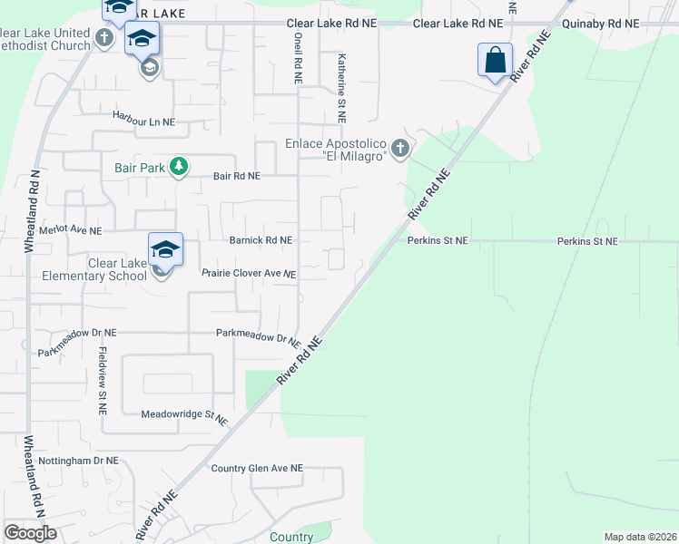 map of restaurants, bars, coffee shops, grocery stores, and more near 7458 Kayla Shae Street Northeast in Keizer