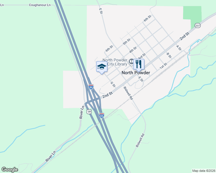 map of restaurants, bars, coffee shops, grocery stores, and more near 935 3rd St in North Powder