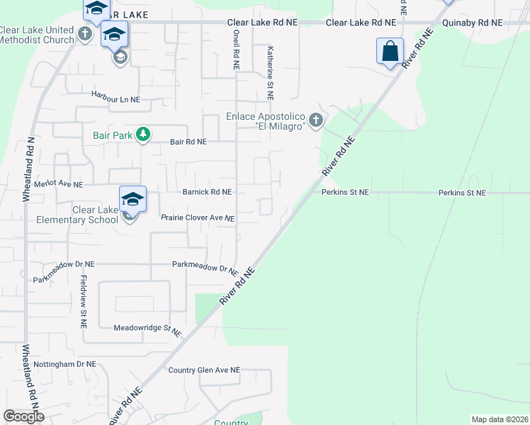 map of restaurants, bars, coffee shops, grocery stores, and more near 7458 Kayla Shae Street Northeast in Keizer