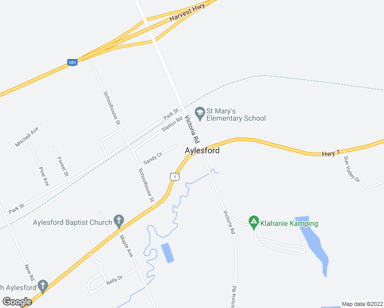 map of restaurants, bars, coffee shops, grocery stores, and more near 2689 Highway 1 in Aylesford