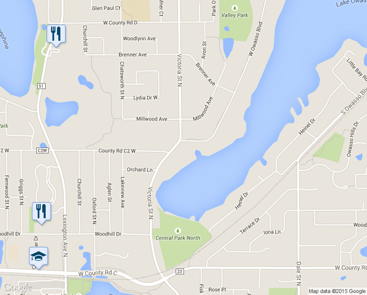 map of restaurants, bars, coffee shops, grocery stores, and more near in Roseville