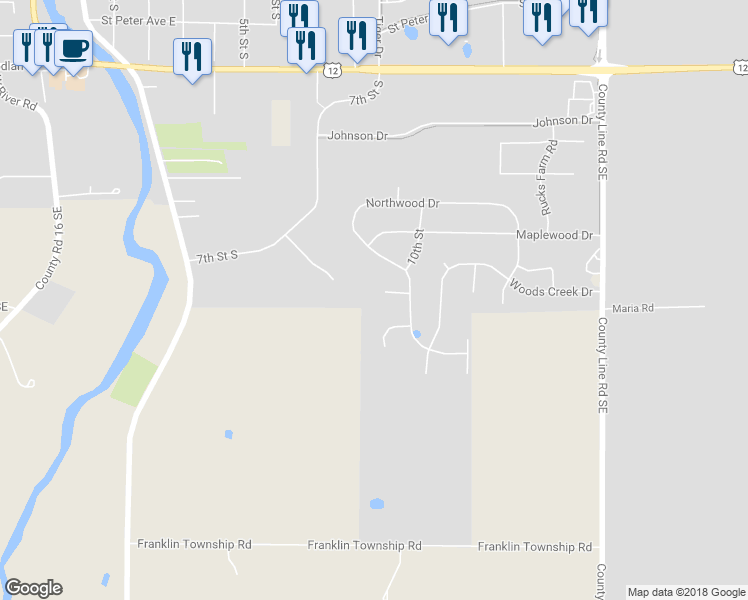 map of restaurants, bars, coffee shops, grocery stores, and more near 829 Amur Circle in Delano