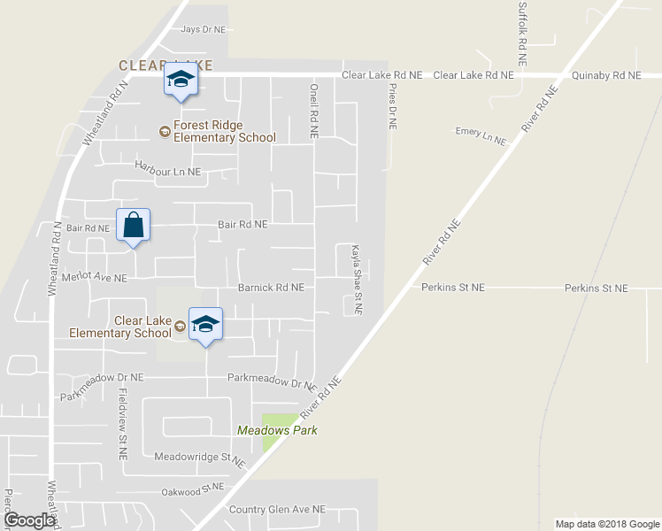 map of restaurants, bars, coffee shops, grocery stores, and more near 7541 Charolais Street Northeast in Salem