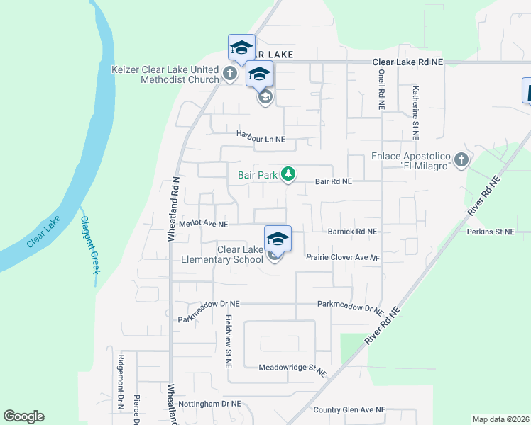 map of restaurants, bars, coffee shops, grocery stores, and more near 1098 Chardonnay Loop Northeast in Salem