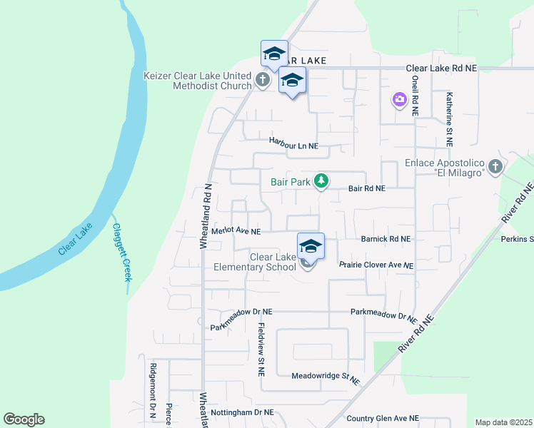 map of restaurants, bars, coffee shops, grocery stores, and more near 7575 Broken Top Avenue Northeast in Keizer