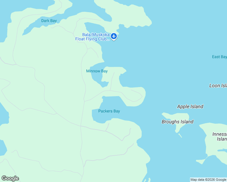 map of restaurants, bars, coffee shops, grocery stores, and more near Packers Bay Road in Muskoka District Municipality